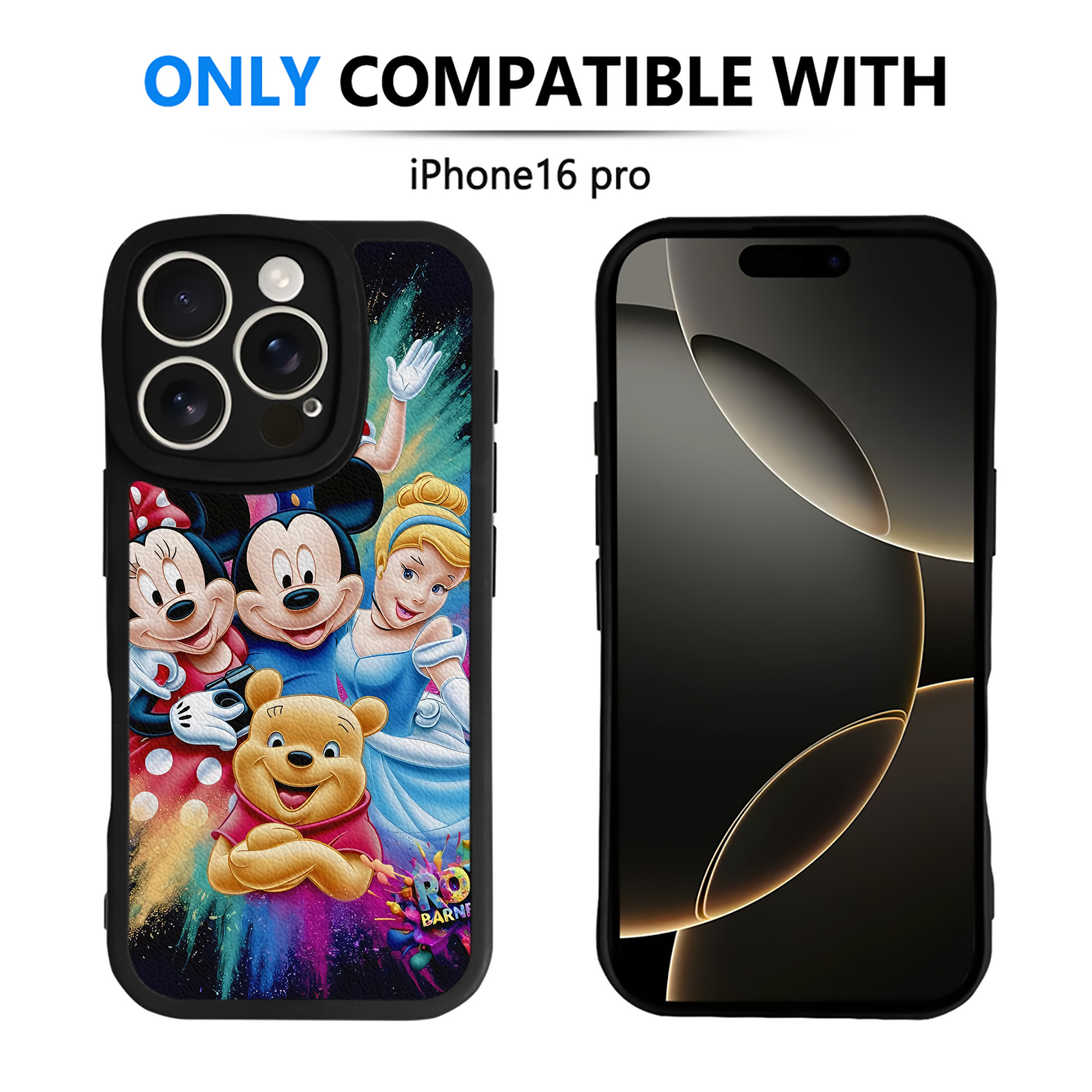 （画像用） ミッキーマウス Mickey Mouse 【iPhone 16シリーズ対応】シリコンスマホケース（レザー調） 材質：シリコン